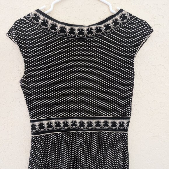 Vintage Max Studio Made in USA Skater Mini Dress 90s Ruched V Neck Size S - Picture 7 of 7